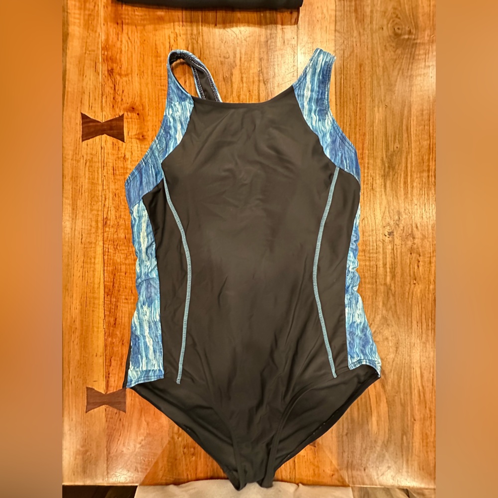 Athletic Onepice swimsuit  Black and Blue Women's